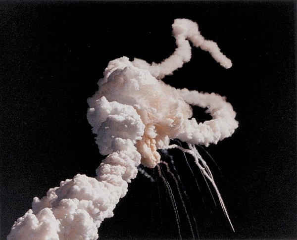  The Space Shuttle Challenger of 1986, in which an O-ring of the rocket booster failed, and the entire vehicle was lost. 